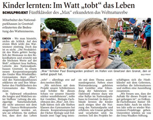 Read more about the article Wattenmeer-Projekttage für Schulen