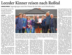 Read more about the article Leezder Kinner reisen dank Spende der IWS nach Roßtal