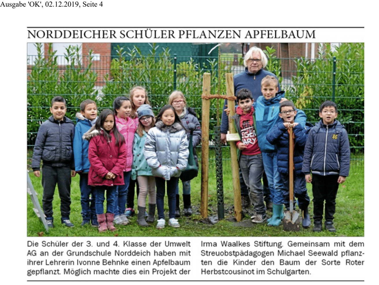 Read more about the article Apfelbaum für GS Norddeich